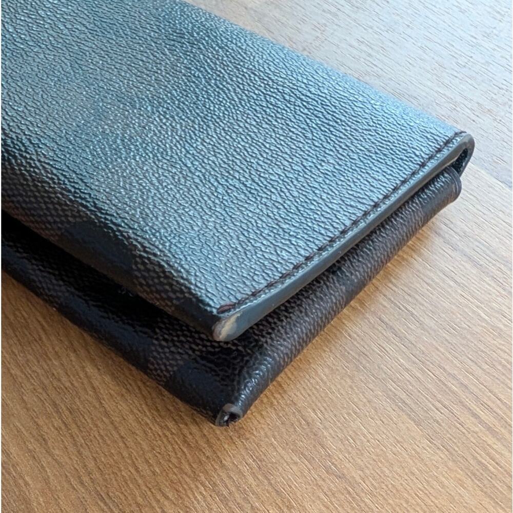 Coach Wallet Unisex Signature Black/Brown Leather Card Holder Tech Phone Wallet - Picture 6 of 8